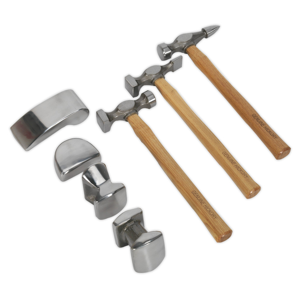 Panel Beating Set 7pc Drop-Forged Hickory Shafts CB507 Sealey New