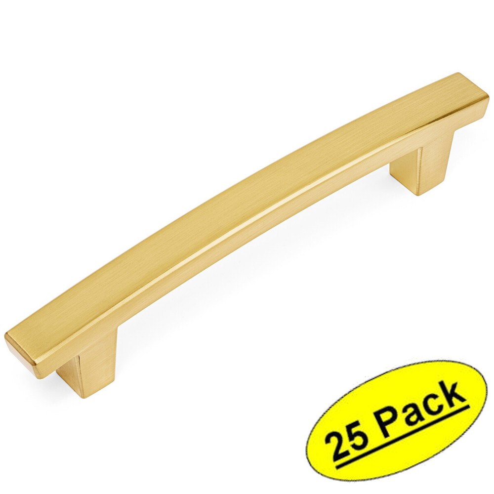 *25 Pack* Cosmas Cabinet Hardware Brushed Brass Contemporary Handle Pull #5237BB