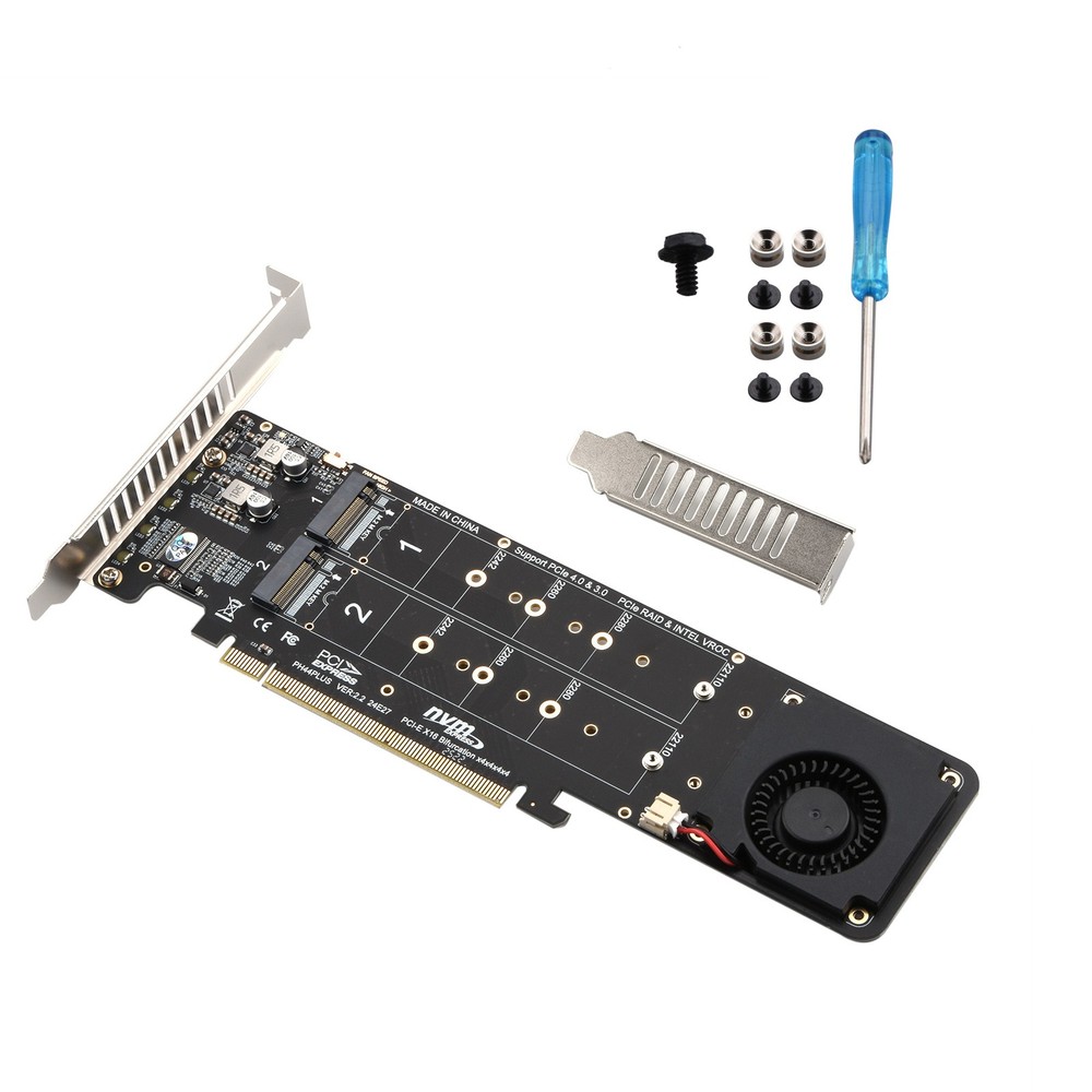 PCIe 4.0 PH44 PLUS SSD Expansion Split Card RAID 0 Mode Supports 4 Nvme M.2