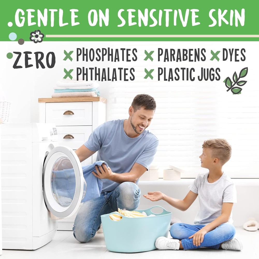 Eco Laundry Detergent Sheets - 80 Loads Laundry Sheets Detergent - 40 No Plastic