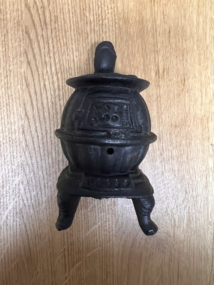 Mini Cast Iron Stove Figurine / Incense Burner / Decor
