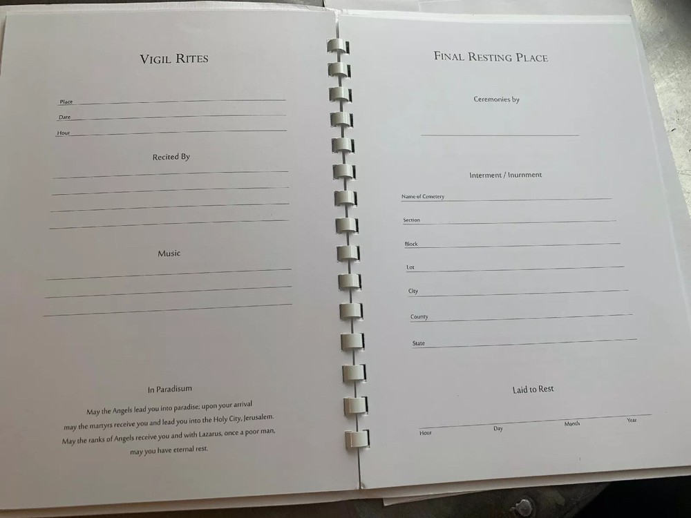 Funeral Register Book Memorial Register Memory Embossed Gold Gift Obituary