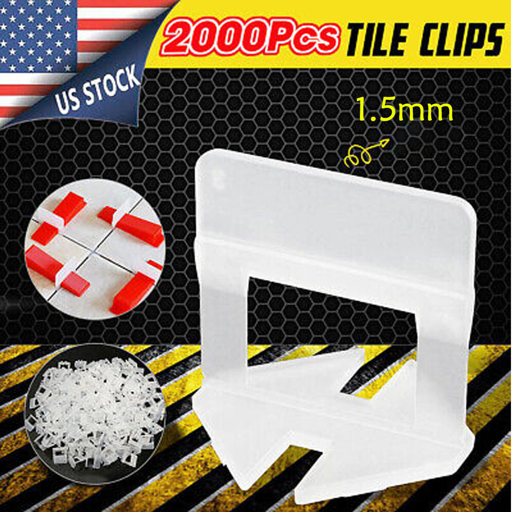 4000PCS 1.5mm Clip Tile Leveling System Kit Floor Wall Tile Spacer Tiling Tools
