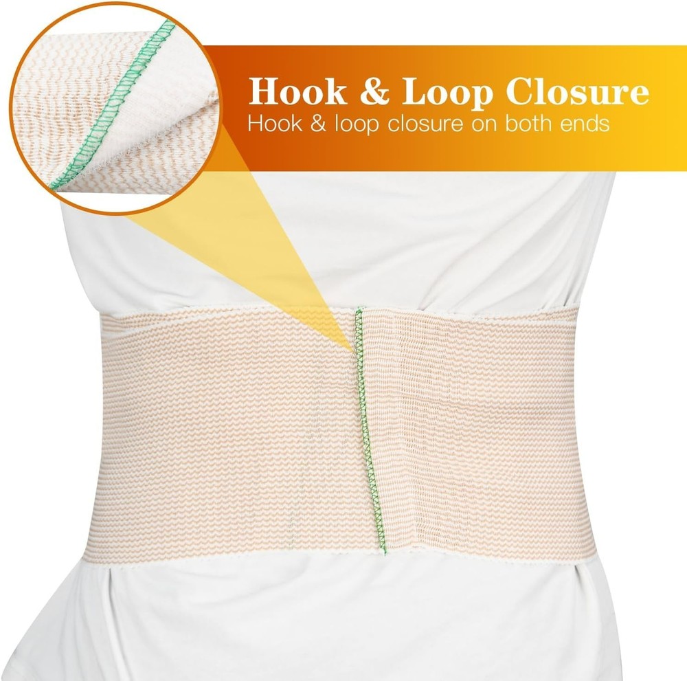 6 Pack 4" Premium Elastic Bandage Wrap, Reusable Hook and Loop Compression Wrap