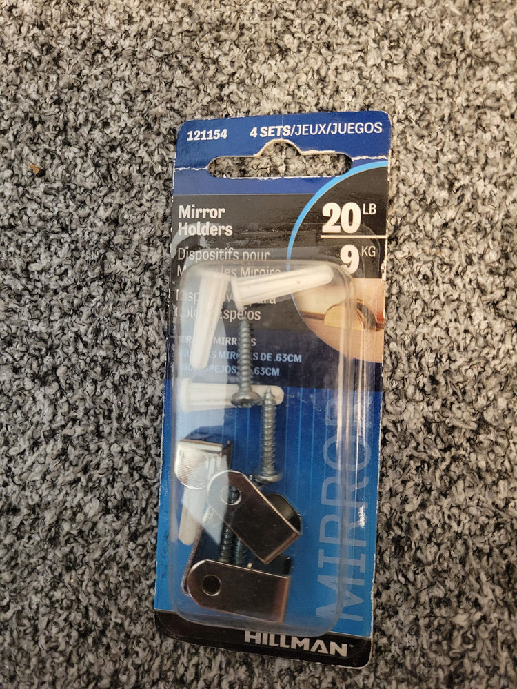 Mirror Holders 20lb/ 4 piece pack Hillman New