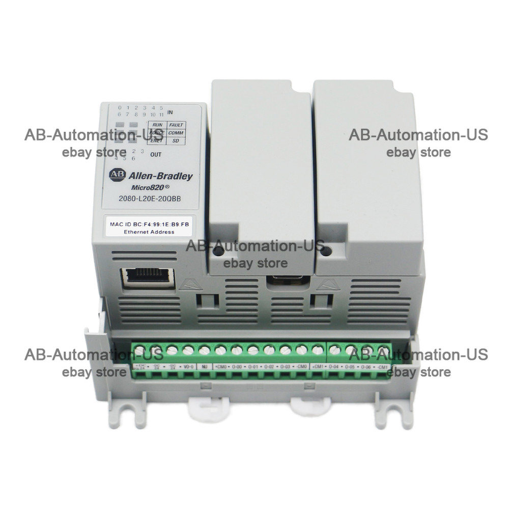 New Allen Bradley 2080-L20E-20QBB Micro820 20 I/O ENet/IP Controller