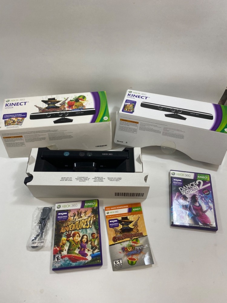 Microsoft XBOX 360 Kinect Sensor Bar COMPLETE + Dance Central 2