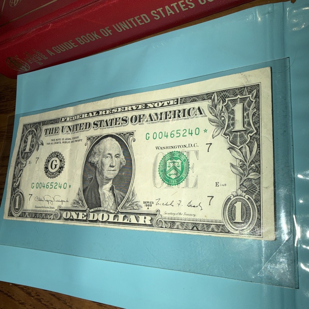 1988 A Misaligned One Dollar Star Note Error Semi Low Note G00465240