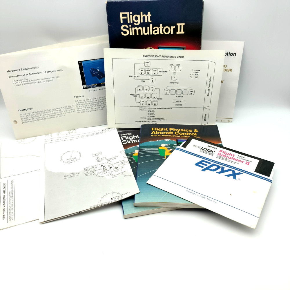 ✈️ CIB! Flight Simulator II Commodore 64 subLOGIC Tested Working - C64