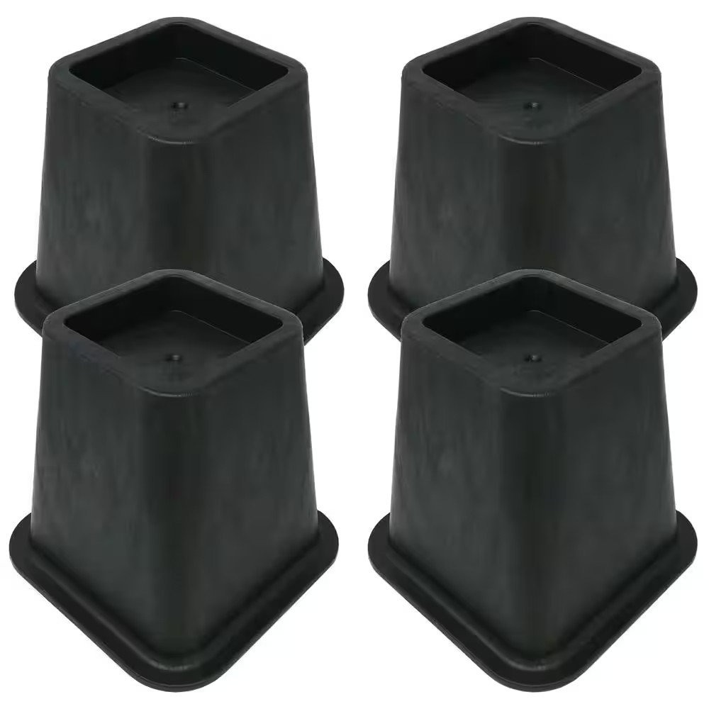 6 In. Black Bed Risers (4-Pack)