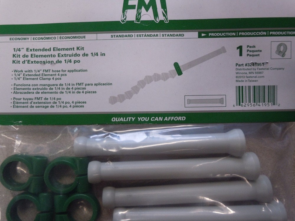 4 Piece 1/4" FMT® Extended Element Kit with Element Clamp