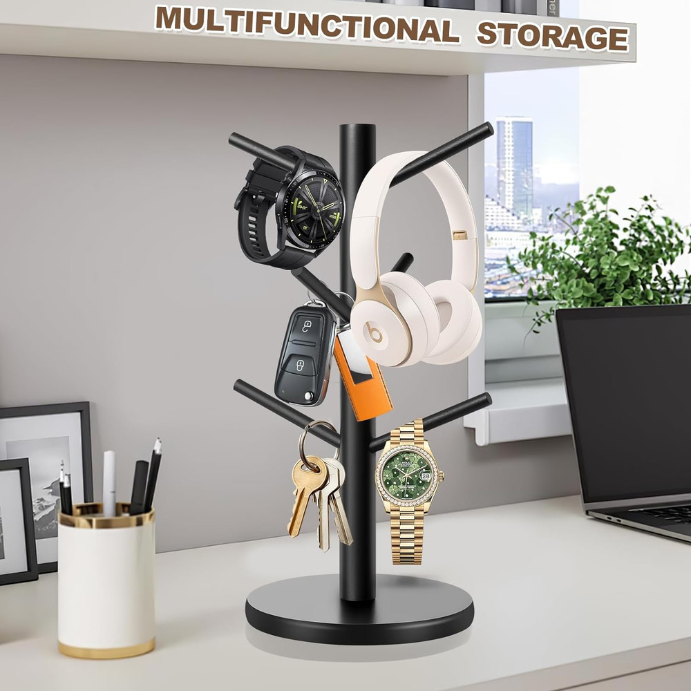 Mug Holder Tree, Thicker Base Coffee Cup Holder for Countertop, Sturdy Wood Coff