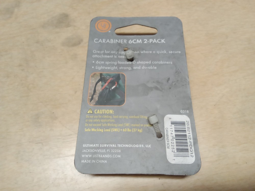 UST Carabiner 6Cm 2-pack RED