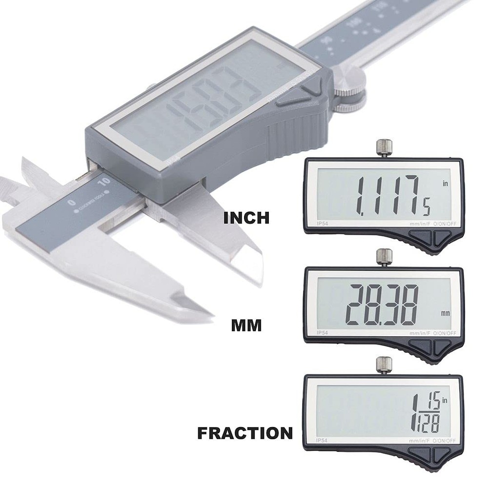 Clockwise Tools DCLR-0805 Electronic Digital Micrometer Caliper Inch/Metric/Frac