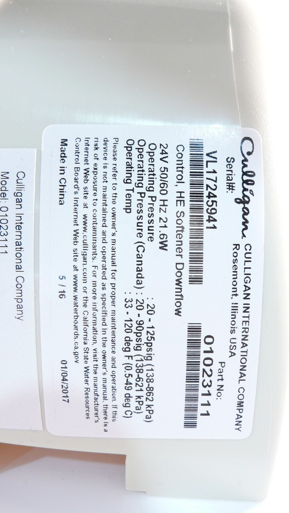 Culligan HE High Efficiency 01023448 Water Softener Electronics Enclosure Kit