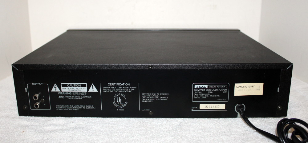 Teac PD-700M Multi Compact Disc Player ~ 6 Disc Magazine ~ No Remote