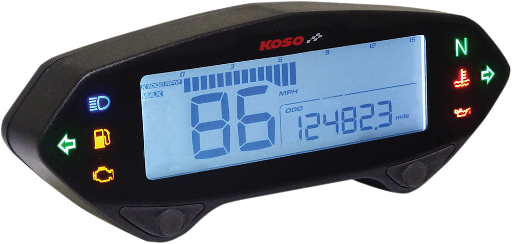 Koso Black DB01RN Multi Function Gauge Meter Harley Dyna Wide Glide 04-11