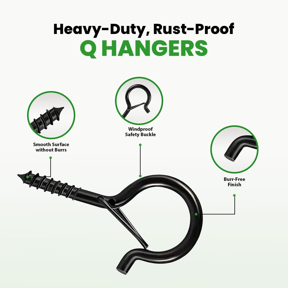 12 Pack Ceiling Plant Hooks with Safety Buckle
