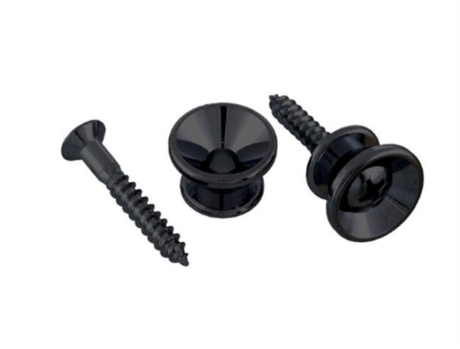 Strap Button with Screws - Black