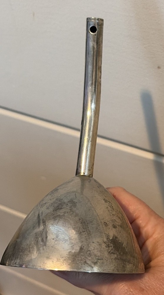 Silver Plated Wine Funnel W/Grape Handle Vintage 5.5”