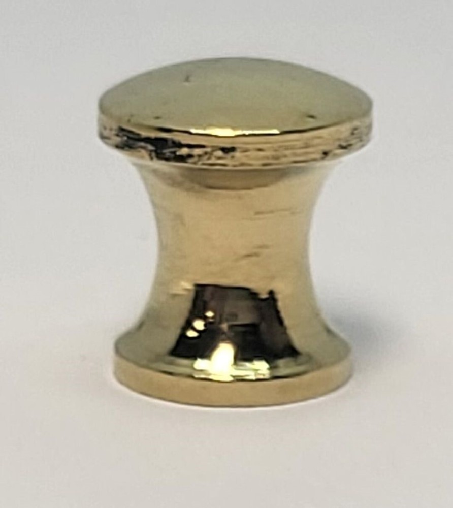3/8" Polished Turned Solid Brass BOOKCASE Knob desk small cabinet drawer pull