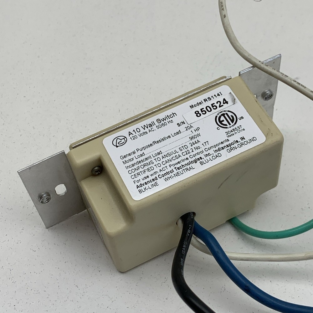 Advanced Control Technologies RS114I A10 Wall Light Switch 20A 960W 120V Ivory