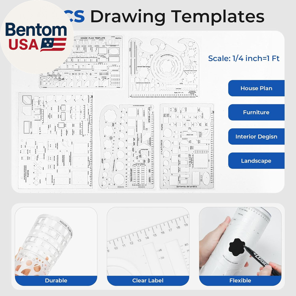21PCS Professional Drafting Tools & Geometry Set with Case, Architect Compass &