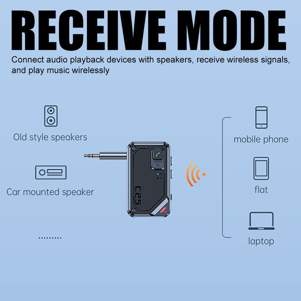 Wireless Bluetooth 5.3 Car Transmitter Receiver Adapter Call Audio 3.5mm Jack S+