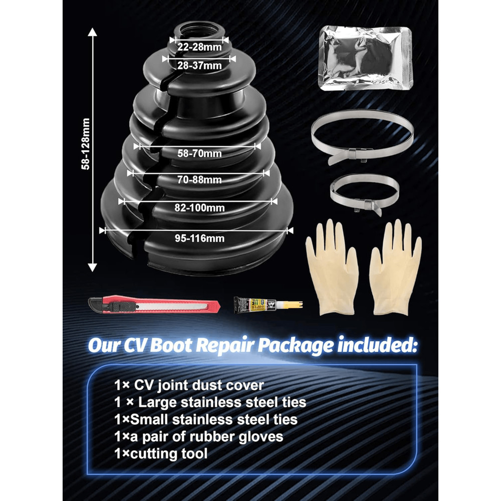 CVS18 Universal Split CV Boot Replacement Kit - Silicone Constant Velocity Joint