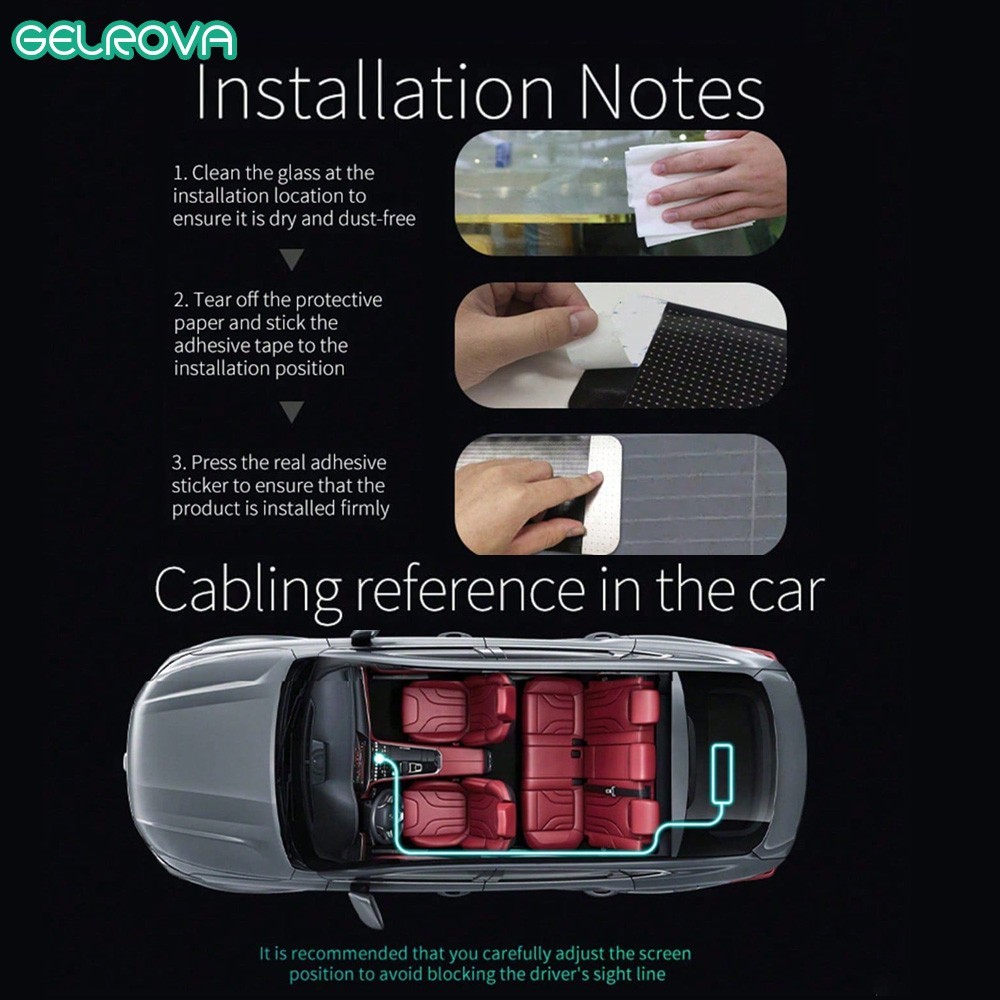 Gelrova Dual-Panel Devil Eyes LED Car Windshield Display w/ Remote & App Control