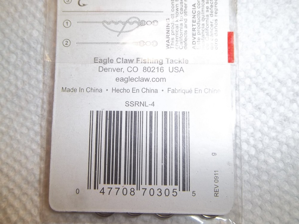 Eagle Claw Split Rings 8pk SIZE-4 NEW (4468)