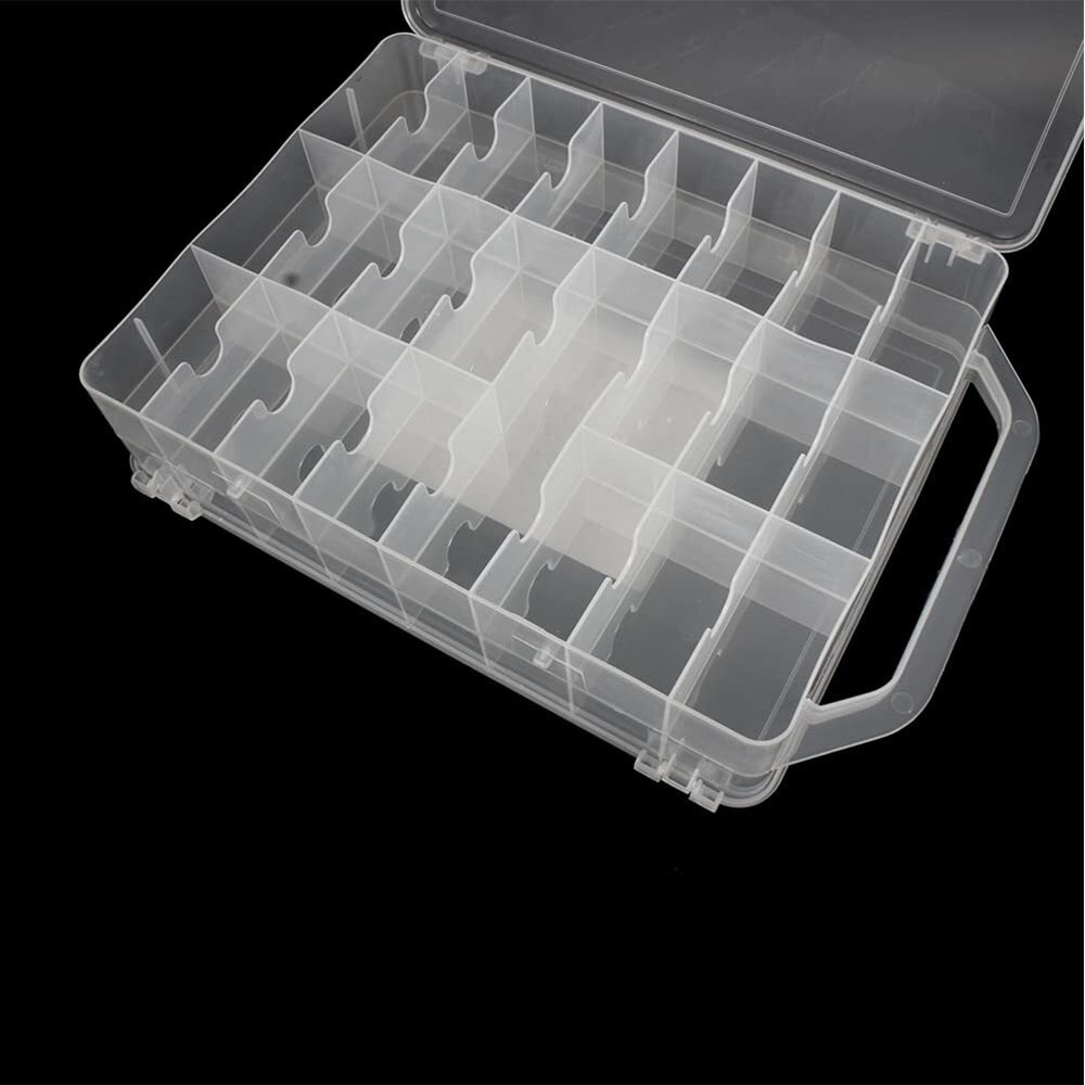 Double Sided Thread Box Storage 46 Grids Sewing Organizer Box for Beads Crafts