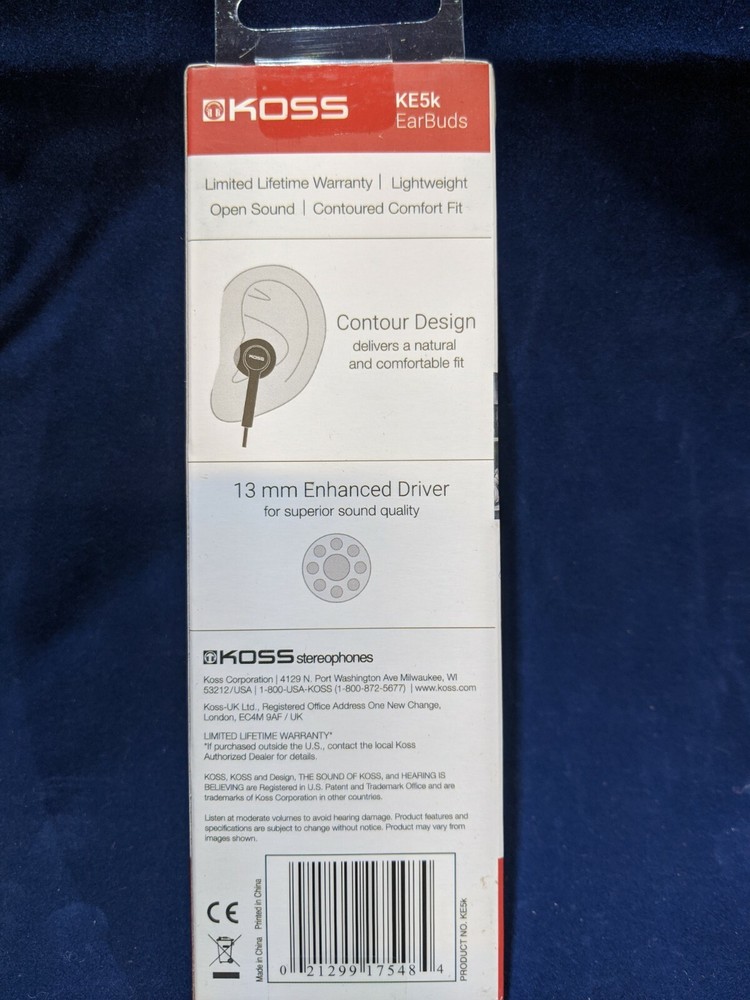 KOSS 191651 KE5 Earbuds (Black)