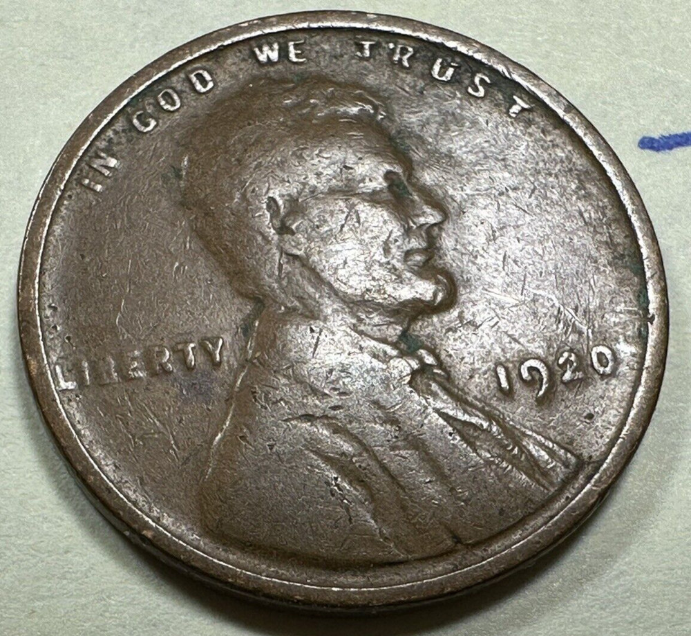 1920 1C BN Lincoln Cent WHEAT PENNY 3786N