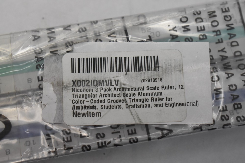 Nicunom 3 Pack Architectural Scale Ruler 12" Triangular Architect Scale Steel