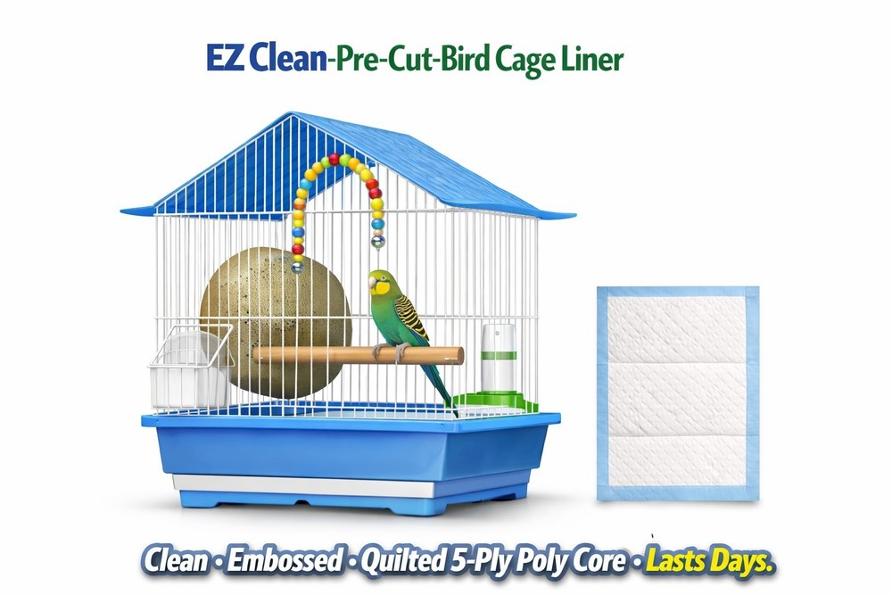 Pre Cut Bird Cage Premium Absorbent Embossed 5-Layer Quilted Polymer Liners 400