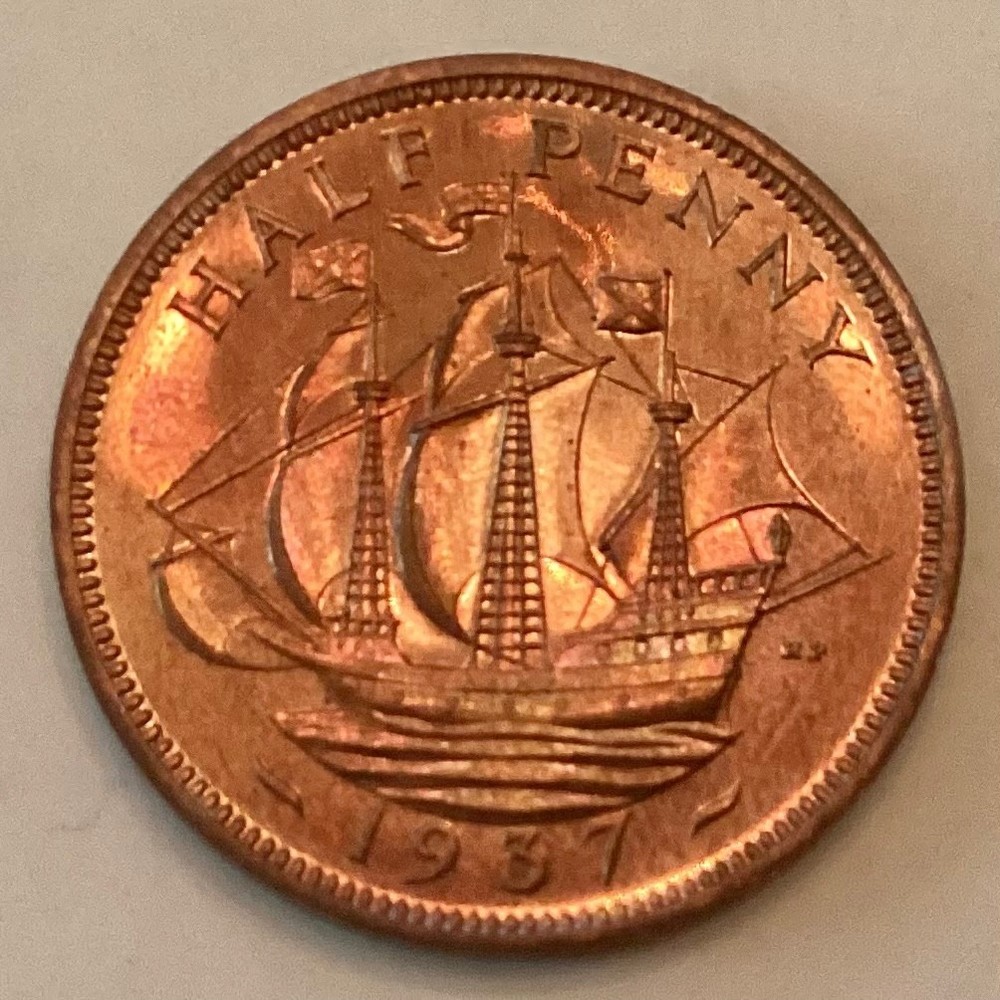 ~1937 Great Britain George VI Proof Half Penny