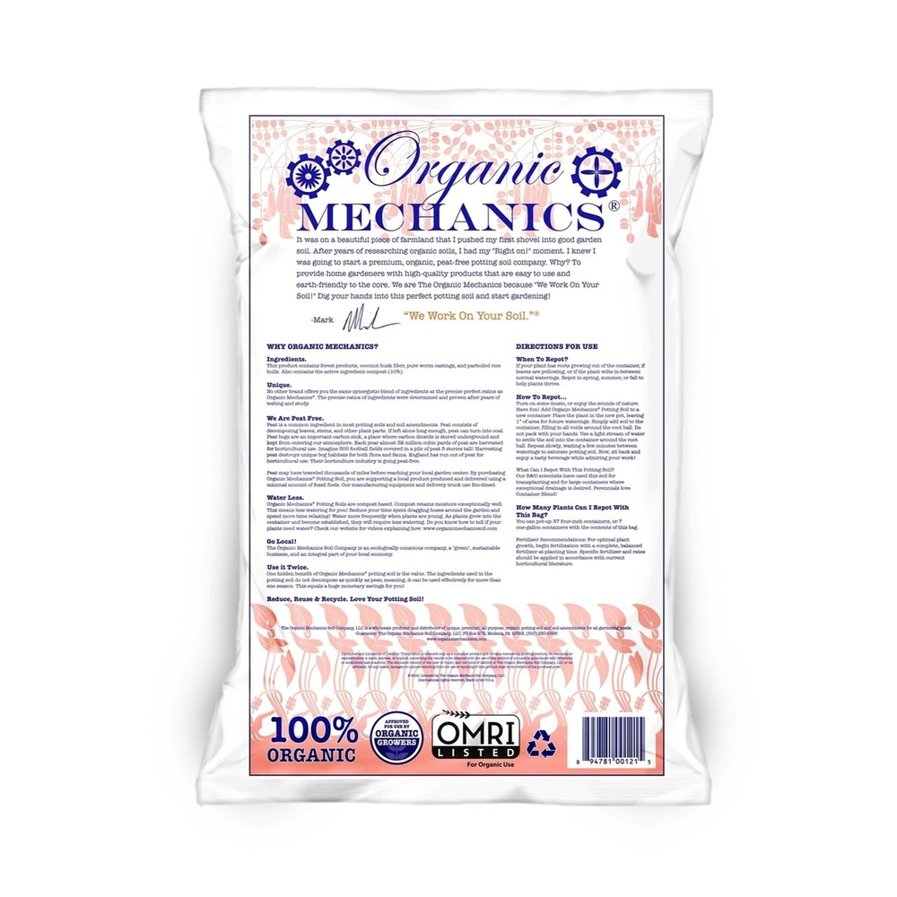 Organic Mechanics, Container Blend Potting Soil- 1 CU FT.
