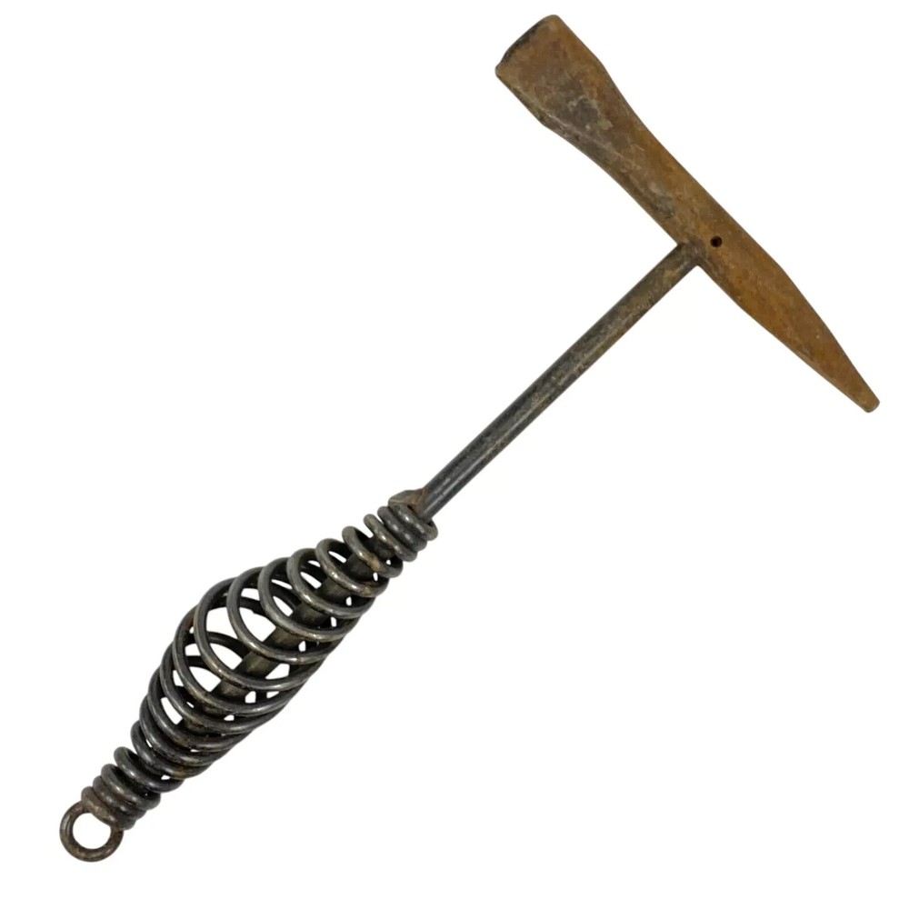 Vintage Welding Chisel Chipping Hammer Tool with Spring Coil Handle, 10 in