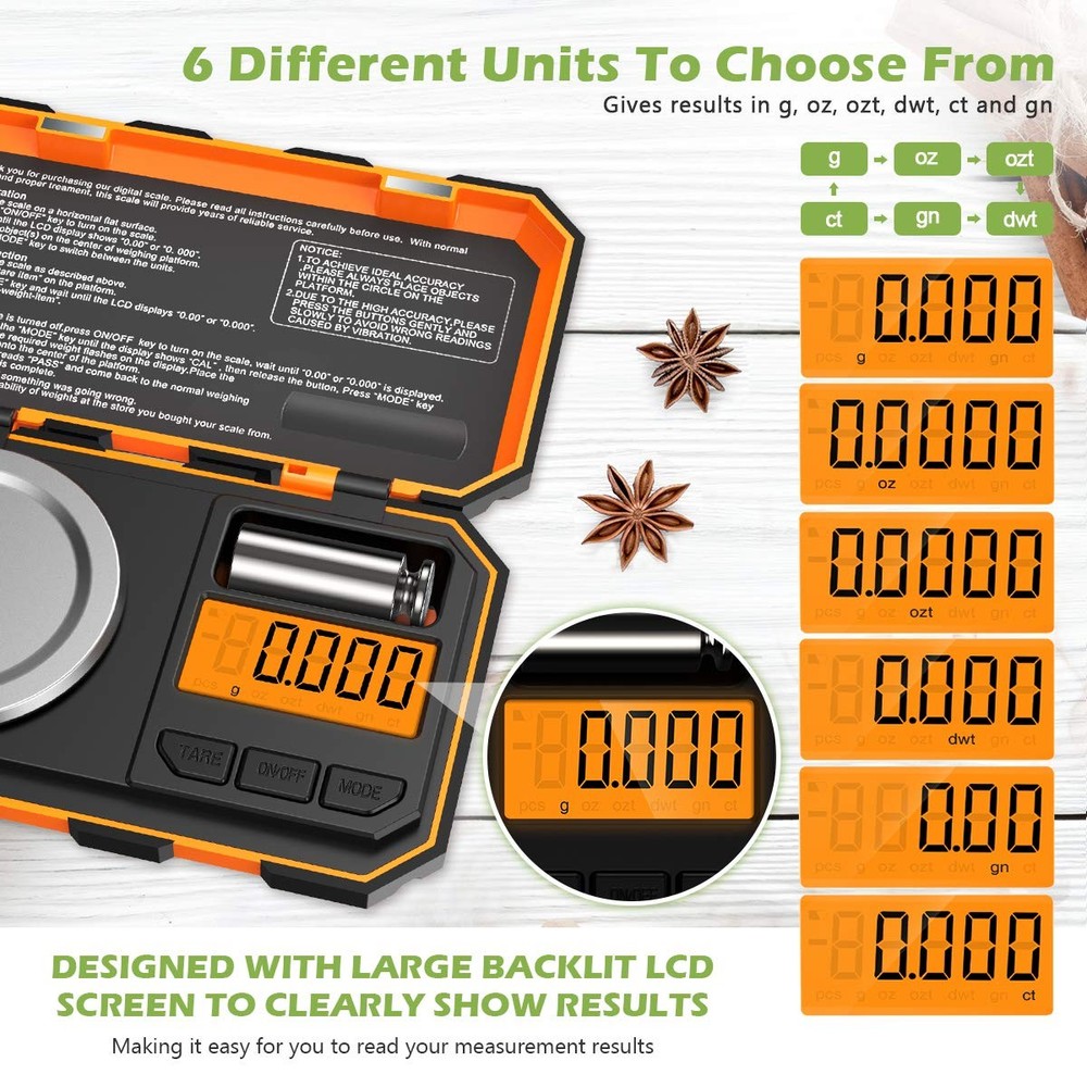 [New Version] KeeKit Digital Pocket Scale, 50g 0.001g Professional Orange