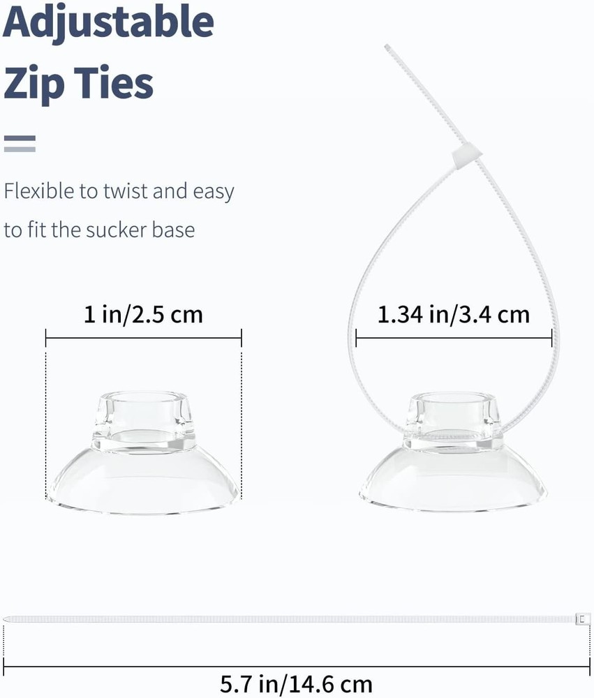 Suction Cups & Adjustable Zip Ties Set: Perfect Tools for Fish Tank Organization