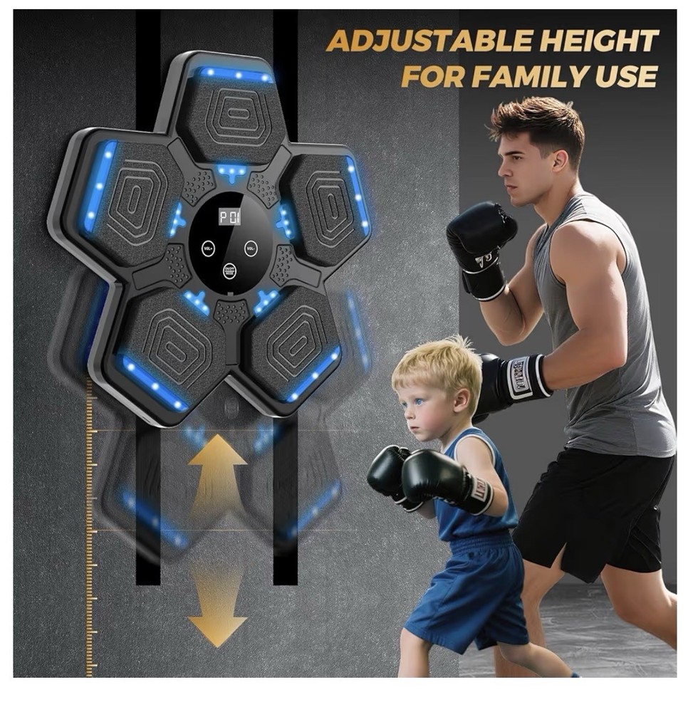 Bluetooth Music Strike Pad with LED Display, Adjustable Height, Hit-Resistant