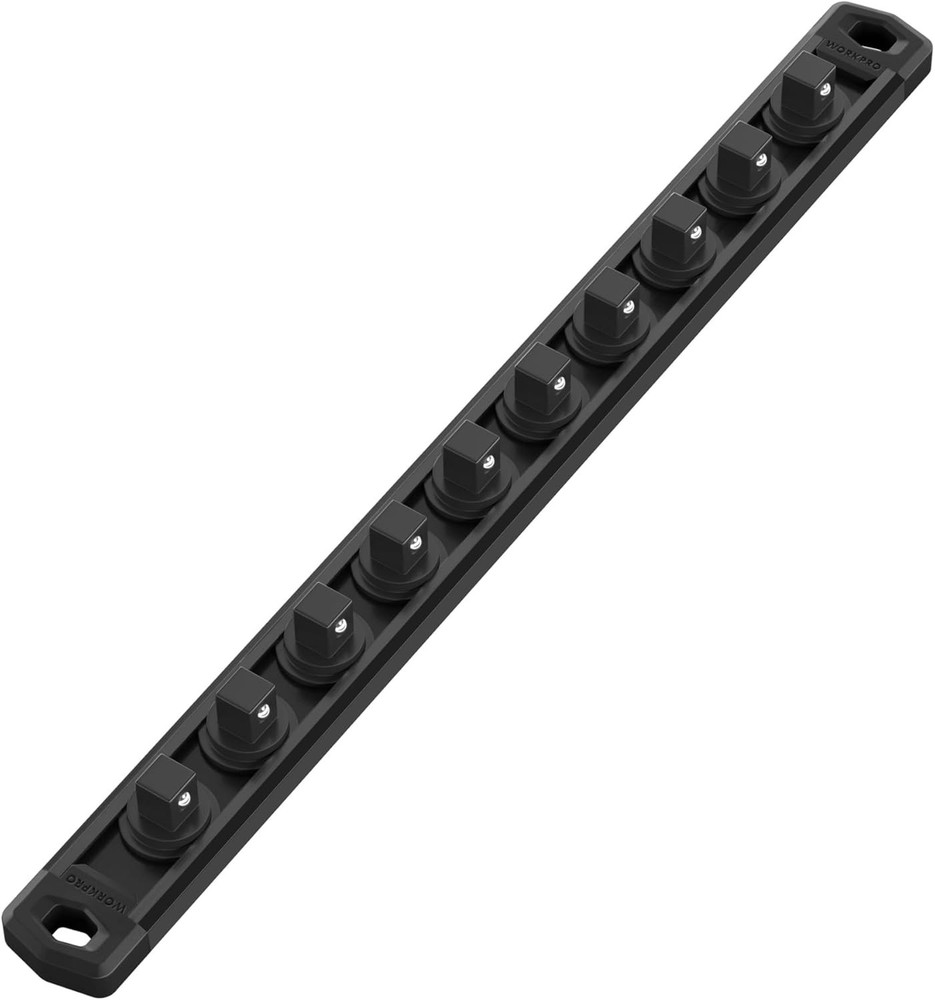 3/8-Inch Drive Magnetic Socket Organizer - Rotatable Clips for Efficient Storage
