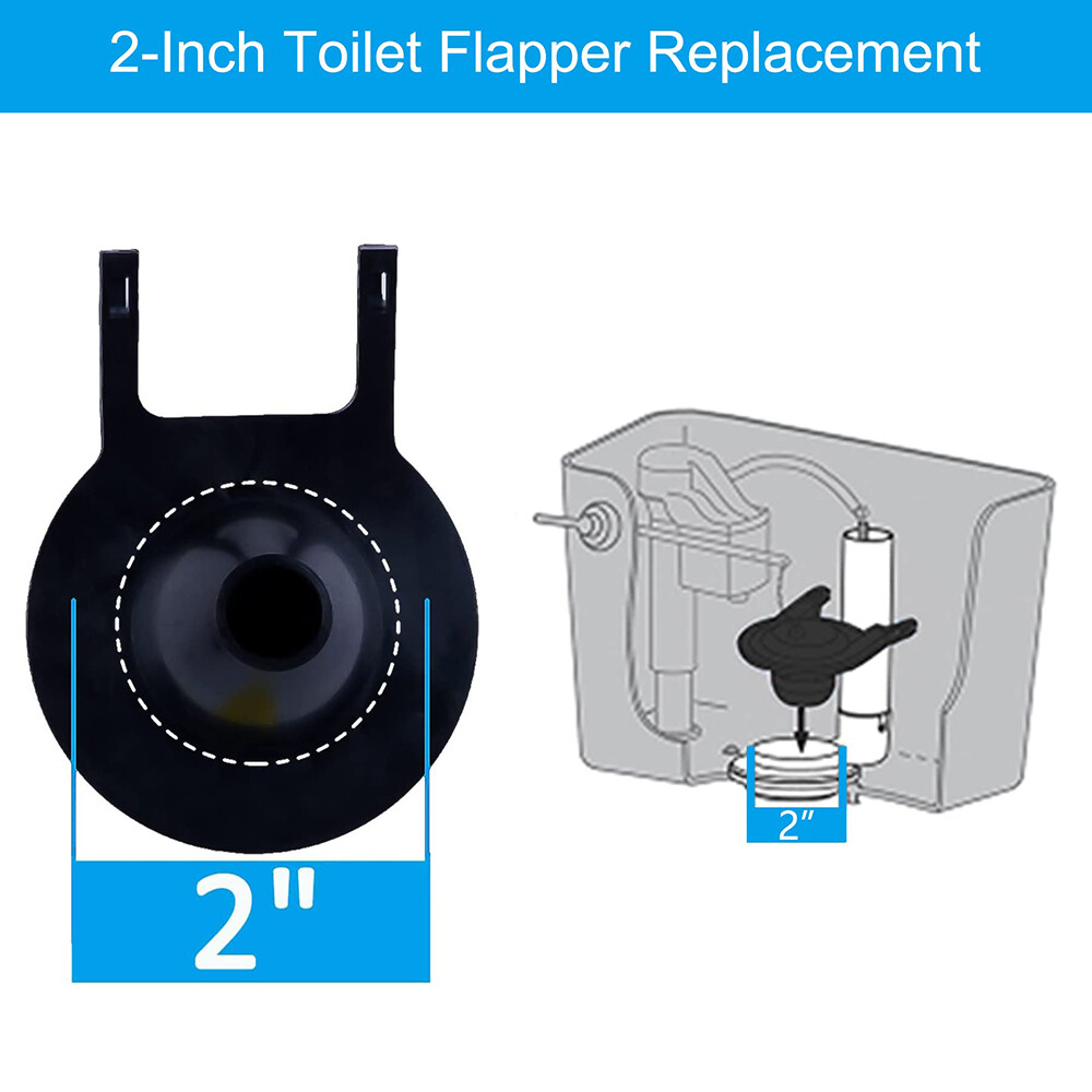 2 Pack 2-Inch Toilet Flapper Replacement US Universal Flapper & Chain with Float