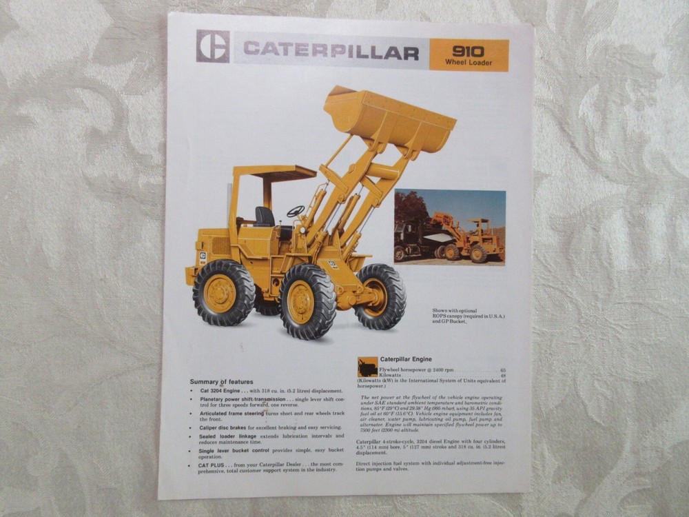 Caterpillar 910 Wheel Loader Brochure 1978