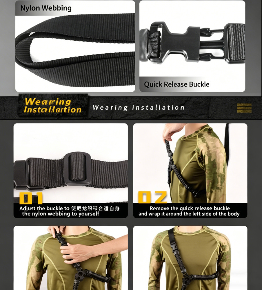 Two Point and Traditional Sling Adjustable Black