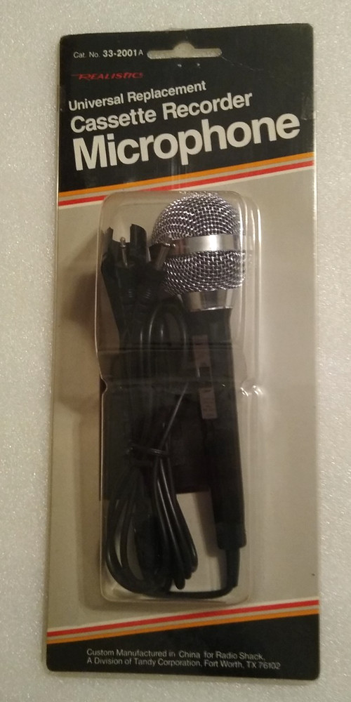 Realistic 33-2001A Universal Replacement Cassette Recorder Microphone New