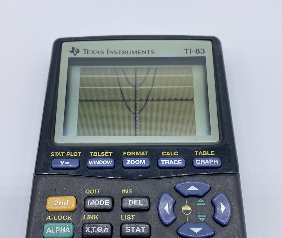 Texas Instruments TI-83 Graphing Calculator Black Damaged See Description
