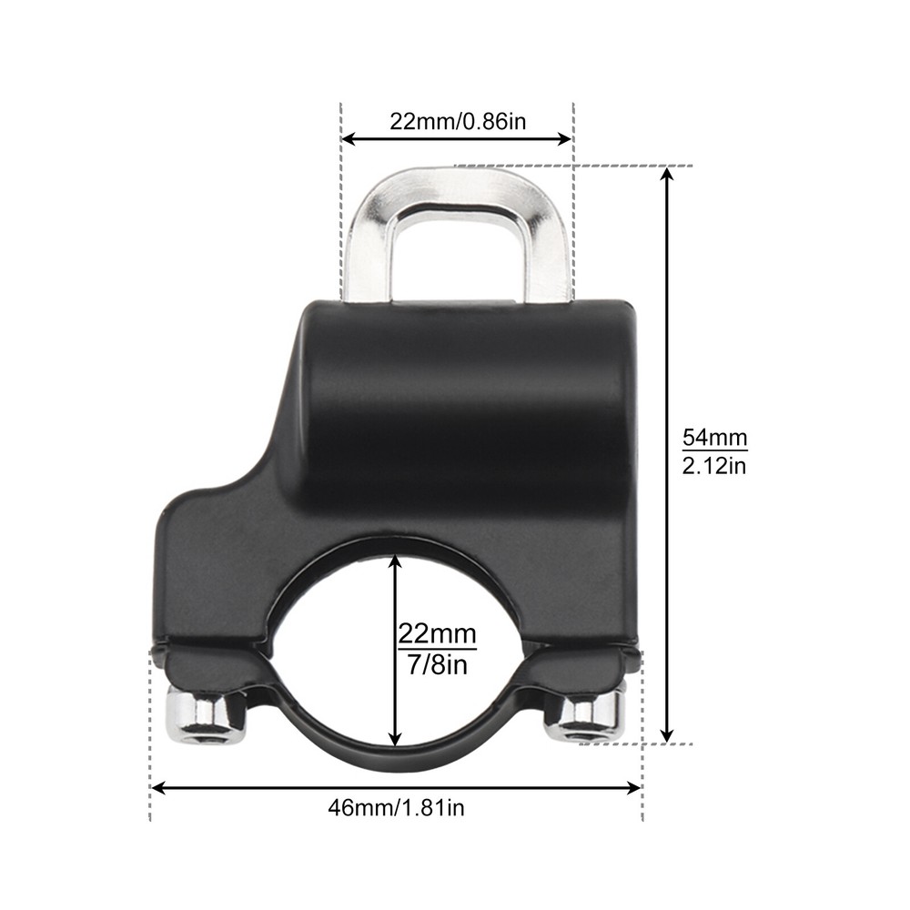 Universal Security Motorcycle Helmet Lock for 7/8in / 22mm Handlebar