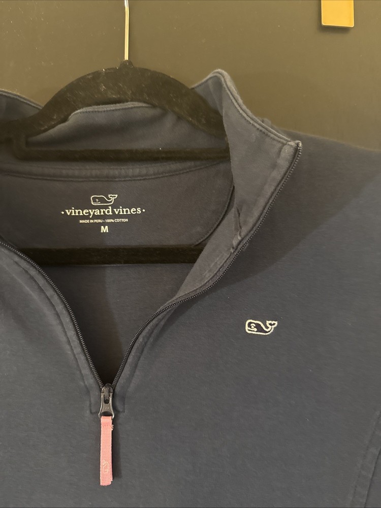 Vineyard Vines Mens navy Performance Quarter Zip Pull Over Size Medium
